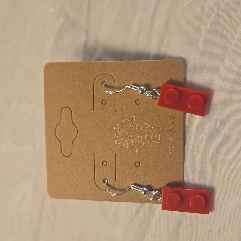 NWT Building Block Earrings Red